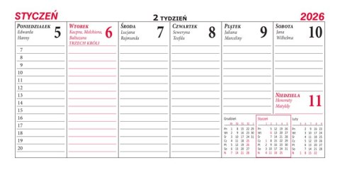 Kalendarz biurowy VENUS B5 BESKIDY tygodniowy poziomy Kalendarz biurowy VENUS B5 BESKIDY tygodniowy poziomy
