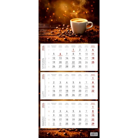 Kalendarz trójdzielny ekonomiczny KAWA 2026 KS045B Wokół Nas Kalendarz trójdzielny ekonomiczny KAWA 2026 KS045B Wokół Nas