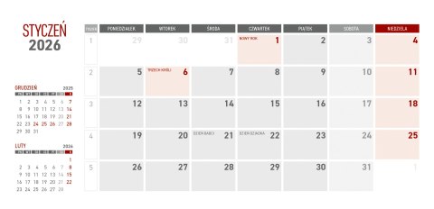 Kalendarz z notesem miesięczny czarny 2026 KB064B Wokół Nas Kalendarz z notesem miesięczny czarny 2026 KB064B Wokół Nas