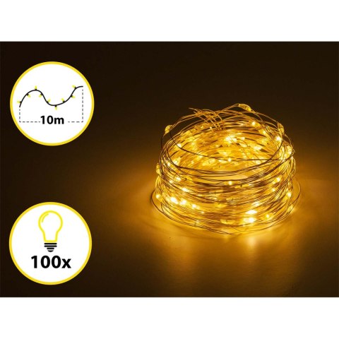 Lampki choinkowe druciki 100 LED 10 metrów Lampki choinkowe druciki 100 LED 10 metrów
