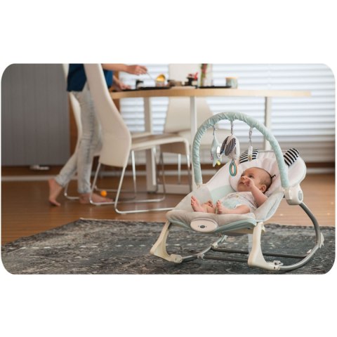 Leżaczek bujaczek z wibracją Nukido - miętowy Leżaczek bujaczek z wibracją Nukido - miętowy