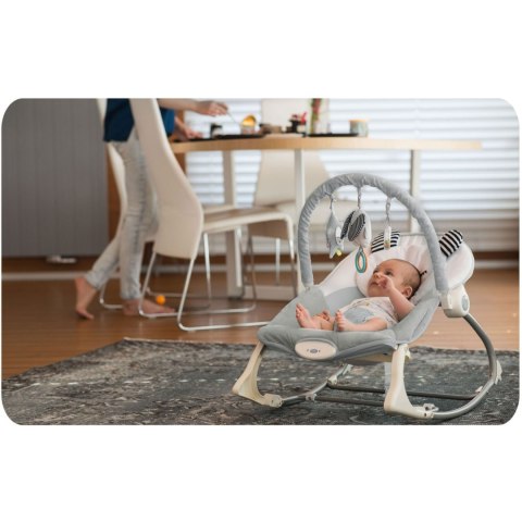 Leżaczek bujaczek z wibracją Nukido - szary Leżaczek bujaczek z wibracją Nukido - szary