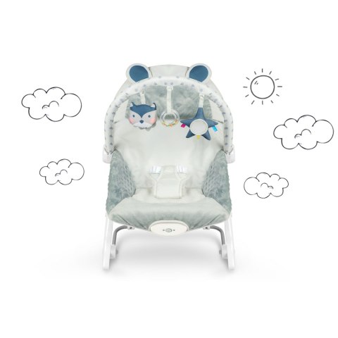 Leżaczek bujaczek z wibracją Ricokids - szary Leżaczek bujaczek z wibracją Ricokids - szary