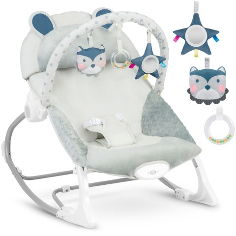 Leżaczek bujaczek z wibracją Ricokids - szary Leżaczek bujaczek z wibracją Ricokids - szary