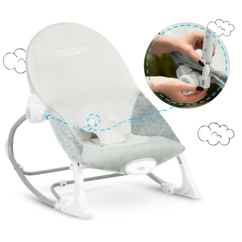 Leżaczek bujaczek z wibracją Ricokids - szary Leżaczek bujaczek z wibracją Ricokids - szary