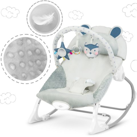 Leżaczek bujaczek z wibracją Ricokids - szary Leżaczek bujaczek z wibracją Ricokids - szary