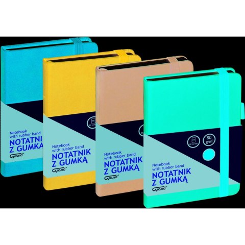 Notatnik z gumką A6 granatowy kratka 150-1400 GRAND Notatnik z gumką A6 granatowy kratka 150-1400 GRAND