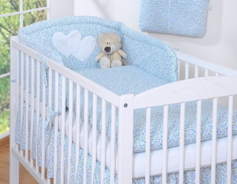 Pościel 2-cz Serduszka łączka niebieska