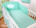 Pościel 2-cz Wiszące serduszka miętowe