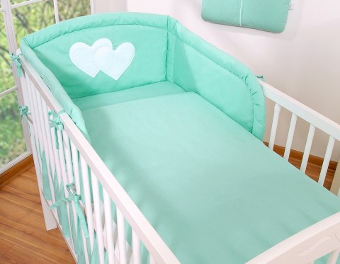 Pościel 2-cz Wiszące serduszka miętowe
