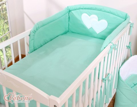 Pościel 2-cz Wiszące serduszka miętowe