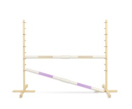Przeszkoda skokowa do Hobby Horse 160cm, h-120 cm, dwie belki - beżowa i jasny fiolet