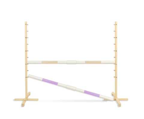 Przeszkoda skokowa do Hobby Horse 160cm, h-120 cm, dwie belki - beżowa i jasny fiolet Przeszkoda skokowa do Hobby Horse 160cm, h-120 cm, dwie belki - beżowa i jasny fiolet