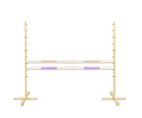 Przeszkoda skokowa do Hobby Horse 160cm, h-120 cm, dwie belki - beżowa i jasny fiolet Przeszkoda skokowa do Hobby Horse 160cm, h-120 cm, dwie belki - beżowa i jasny fiolet