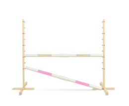 Przeszkoda skokowa do Hobby Horse 160cm, h-120 cm, dwie belki - beżowa i jasny róż