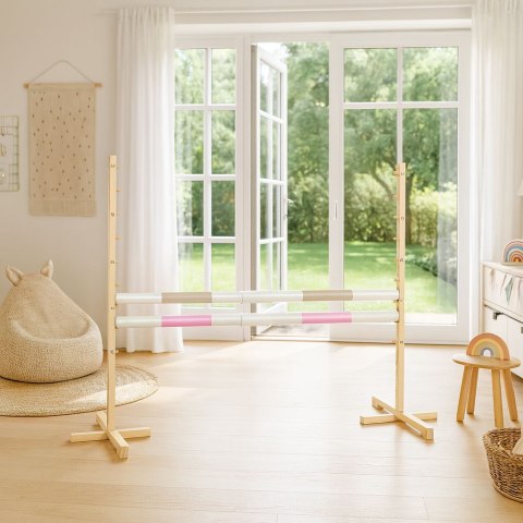 Przeszkoda skokowa do Hobby Horse 160cm, h-120 cm, dwie belki - beżowa i jasny róż Przeszkoda skokowa do Hobby Horse 160cm, h-120 cm, dwie belki - beżowa i jasny róż