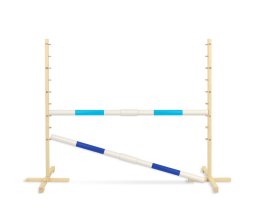 Przeszkoda skokowa do Hobby Horse 160cm, h-120 cm, dwie belki - jasny niebieski i ciemny niebieski