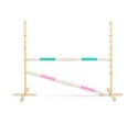 Przeszkoda skokowa do Hobby Horse 160cm, h-120 cm, dwie belki - miętowa i jasny róż