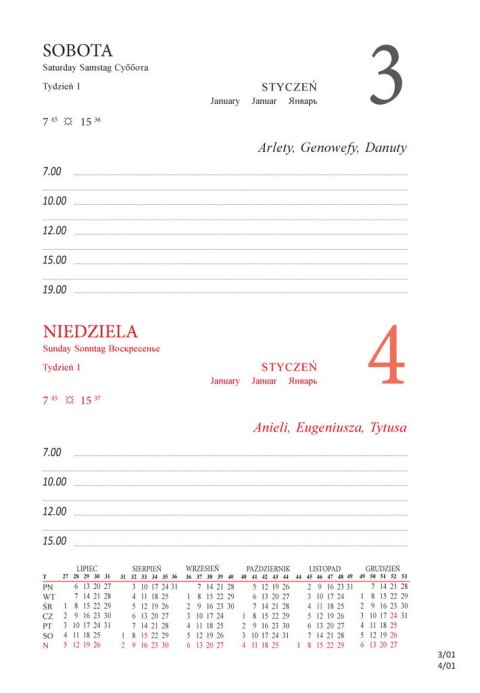 Terminarz A5 dzienny K1 niebieski oprawa twarda BESKIDY