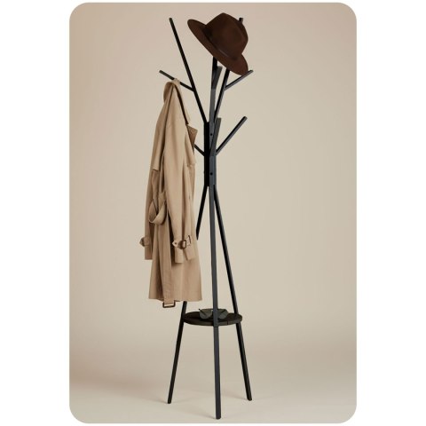 Wieszak na ubrania metalowy z półką stojący Massido MS-869 Wieszak na ubrania metalowy z półką stojący Massido MS-869