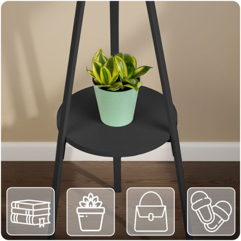 Wieszak na ubrania metalowy z półką stojący Massido MS-869 Wieszak na ubrania metalowy z półką stojący Massido MS-869