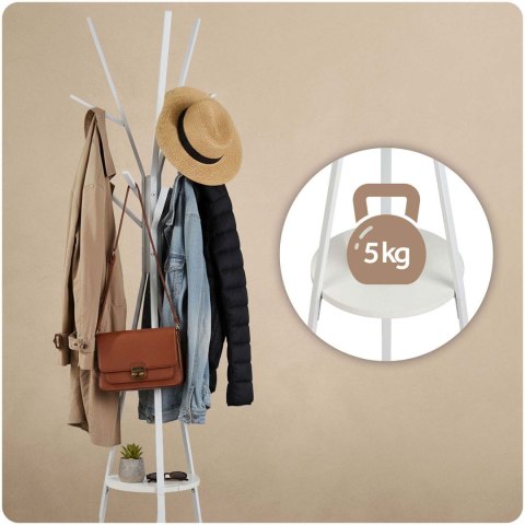 Wieszak na ubrania metalowy z półką stojący Massido MS-869 Wieszak na ubrania metalowy z półką stojący Massido MS-869