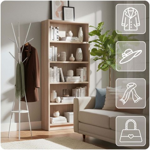 Wieszak na ubrania metalowy z półką stojący Massido MS-869 Wieszak na ubrania metalowy z półką stojący Massido MS-869