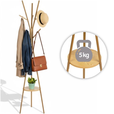 Wieszak na ubrania metalowy z półką stojący Massido MS-869 Wieszak na ubrania metalowy z półką stojący Massido MS-869