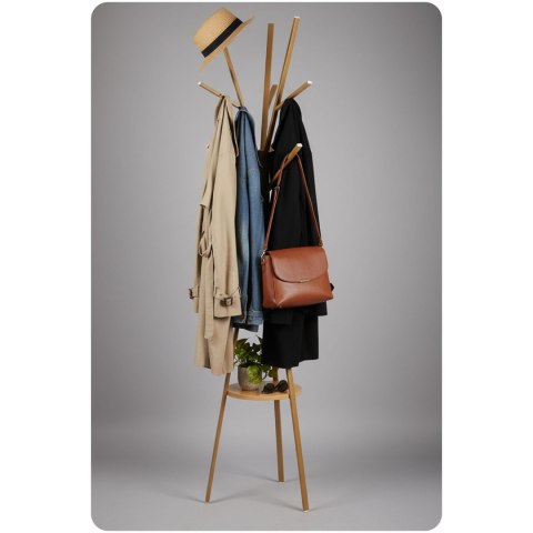 Wieszak na ubrania metalowy z półką stojący Massido MS-869 Wieszak na ubrania metalowy z półką stojący Massido MS-869