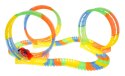 Fluorescencyjny Tor Wyścigowy dla dzieci 3+ Elastyczne części 148 el. + Autko z LED + 3 Pętle 360