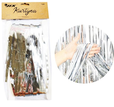 Kurtyna Srebrna metalizowana, 100 x 200,cm Kurtyna Srebrna metalizowana, 100 x 200,cm