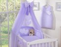 Pościel 5-cz z moskitierą - Wiszące Serduszka fioletowe