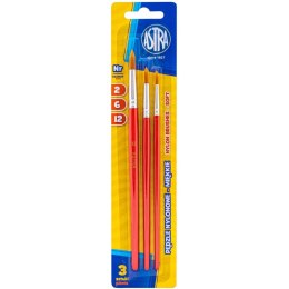 Zestaw pędzli nylon 3szt rozmiar 2/6/12 315023006 ASTRA