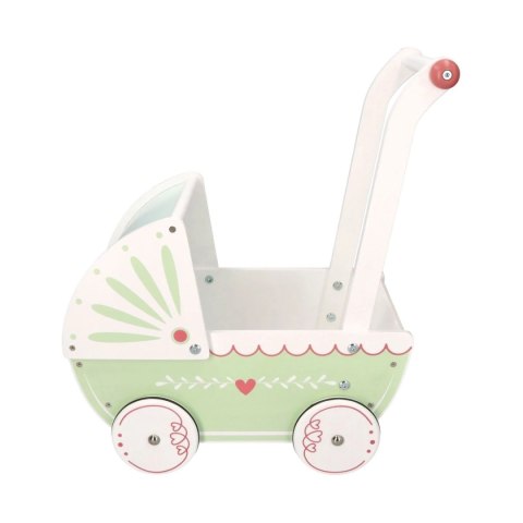 Drewniany pastelowy wózek dla lalek Drewniany pastelowy wózek dla lalek