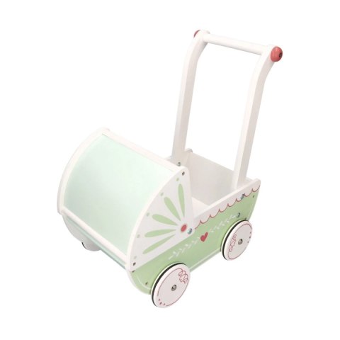 Drewniany pastelowy wózek dla lalek Drewniany pastelowy wózek dla lalek