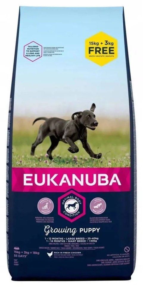 Eukanuba Puppy&Junior Large Breed 15kg + 3kg GRATIS Eukanuba Puppy&Junior Large Breed 15kg + 3kg GRATIS