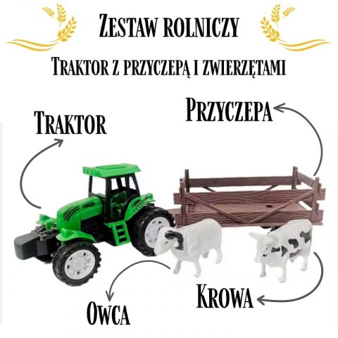 WOOPIE Traktor Rolniczy z Przyczepką i Zwierzętami WOOPIE Traktor Rolniczy z Przyczepką i Zwierzętami