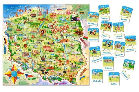 Castorland Mapa Polski 100ele i quiz Puzzle CA0010 Castorland Mapa Polski 100ele i quiz Puzzle CA0010