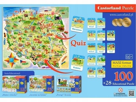 Castorland Mapa Polski 100ele i quiz Puzzle CA0010 Castorland Mapa Polski 100ele i quiz Puzzle CA0010