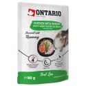 ONTARIO linia ziołowa - Pokarm dla kotów w saszetce - Kurczak z krewetkami, ryżem i rozmarynem opak. 18x80g (213-35380)