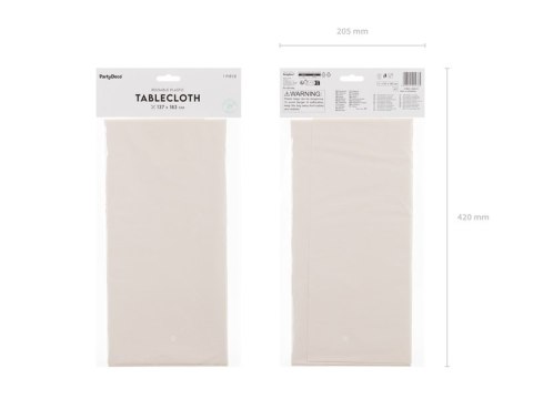 Obrus Syntetyczny Gładki Beżowy 137 x 183 cm