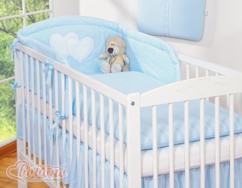 Pościel 3-cz Serduszka paseczki niebieskie