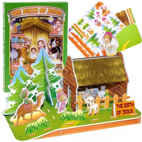 Puzzle 3D 25 elementów Stajenka Betlejem Szopka ZA2216 Puzzle 3D 25 elementów Stajenka Betlejem Szopka ZA2216