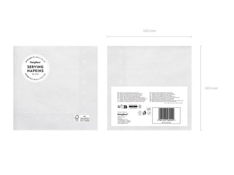 Serwetki papierowe Biały 33x33cm 20szt Serwetki papierowe Biały 33x33cm 20szt