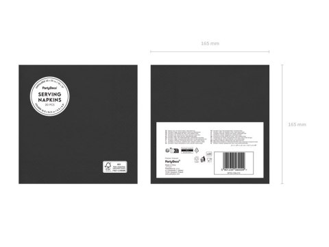 Serwetki papierowe Czarny 33x33cm 20 szt Serwetki papierowe Czarny 33x33cm 20 szt