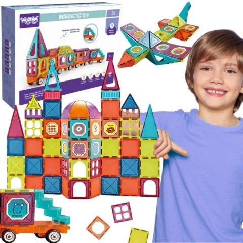 WOOPIE Klocki Magnetyczne 3D Zestaw Pociąg 71el. WOOPIE Klocki Magnetyczne 3D Zestaw Pociąg 71el.