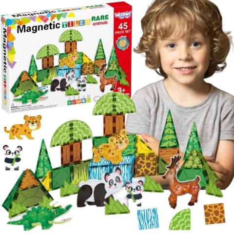 WOOPIE Klocki Magnetyczne Konstrukcyjne 3D Zestaw Edukacyjny Rzadkie Zwierzęta 45el. WOOPIE Klocki Magnetyczne Konstrukcyjne 3D Zestaw Edukacyjny Rzadkie Zwierzęta 45el.