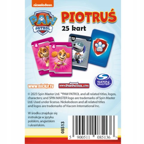 5 x Karty Piotruś Paw Patrol Psi patrol Trefl 08513 5 x Karty Piotruś Paw Patrol Psi patrol Trefl 08513