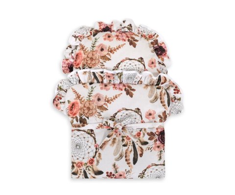 Becik dla lalek otulacz wiązany - łapacze snów kwiatowe Becik dla lalek otulacz wiązany - łapacze snów kwiatowe