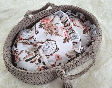 Becik dla lalek otulacz wiązany - łapacze snów kwiatowe Becik dla lalek otulacz wiązany - łapacze snów kwiatowe